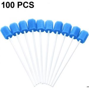 100 unités de Soins bucco-dentaires-Tampons – Zahnreinigungs-Bouche-Dents-Mundschwamm-Tampon sans Saveur bleu Onglet