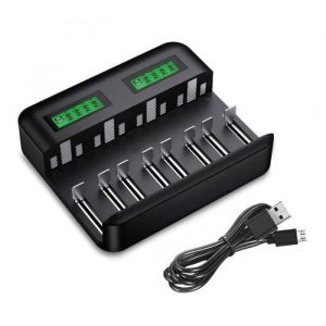 Chargeur de Piles Universel LCD - Chargeur pour AA-LR6 AAA-LR3 C-R14 D-R20 Ni-MH Piles Rechargeables