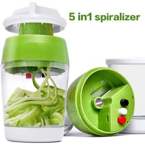 Coupe L&eacute;gumes Spirale 5 en 1 Spiraliseur de L&eacute;gumes Spiralizer Legume Spaghetti pour Carottes & Concombres Mandoline Cuisin Label
