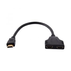 Adaptateur Prise HDMI Mâle vers Double HDMI Femelle Multiprise hdmi pour TV HD-HB044