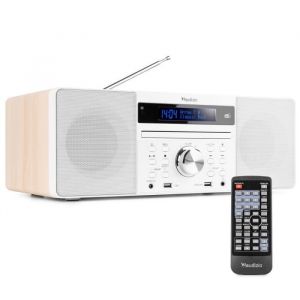 Audizio Prato radio DAB+ et lecteur CD avec technologie sans fil Bluetooth, Ecran LCD, Fonction horloge et veille, 2 x Port USB