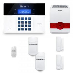 Alarme maison sans fil DNBi 1 &agrave; 2 pi&egrave;ces mouvement + intrusion + sir&egrave;ne ext&eacute;rieure solaire - Compatible Box