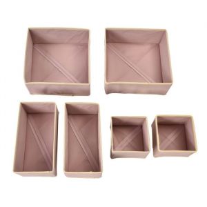 Organisateur de placard - OKUMGGYJ - Lot de 6 bo&icirc;tes de rangement - Tissu non tiss&eacute; - Rose