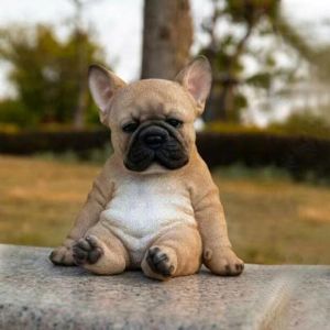 OMABETA Statue de bulldog Bulldog French Statue Dog Figurine Resin Ornement pour le décor en plein jardin outil Prendre un chien