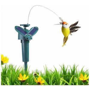 Colibri Solaire - Colibri Flottant - Jouet à énergie solaire - Volant pour Jardin - Couleur Blanc