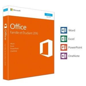 Logiciel - Microsoft - Office Famille et Etudiant 2016 - Windows 10 - T&eacute;l&eacute;chargement - Applications bureautiques