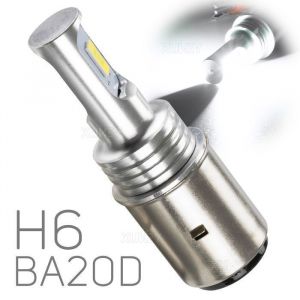 1pc BA20D H6 DC 12V 6W 3570-2-SMD 6000K Blanc Xénon LED Moto Phares Ampoules Spot Lumière