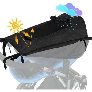 Pare-Soleil pour Poussette Canopy Auvent Pare Soleil pour Nacelle LandauCouffin Protection Soleil R&eacute;glable avec Sac de Rangement