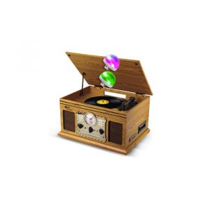Evidence Acoustics EA-PL300-WOOD - Cha&icirc;ne Hi‑Fi vintage 3 vitesses (33/45/78) CD cassette Bluetooth USB/SD FM 60W
