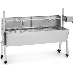 Barbecue &eacute;lectrique - Klarstein Sauenland - tourne broche pour m&eacute;choui ou cochon de lait - R&ocirc;tissoire - moteur rotatif 15W - inox