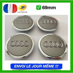 4 x centres de roue Argent 69mm Audi emblème cache moyeu 8T0 601 170A