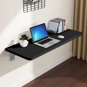 MIPAN.Table Pliante Murale - Table Rabattable - Console Pliante  -  Bureau dordinateur -Table de Cuisine -  60 x 30 cm - Noir