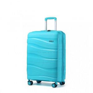 Valise Grande 76x50x31cm Rigide Polypropyl&egrave;ne Valise de Voyage &agrave; 4 Roulettes Pivotantes et Serrure TSA 100L Valise de Chariot Bleu
