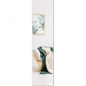 30cm x 30cm x 1.5mm Miroir Autocollant Ultra-Mince en Verre Lot de 4 Miroirs Murals Adhesifs Miroir avec Haute Définition et Ant