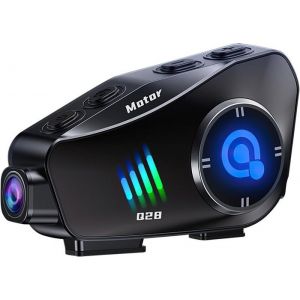 Oreillette Moto Bluetooth de Casque avec Caméra 1080p Écouteurs de Moto Mains Libres sans Fil Qualité Sonore HD pour Le Ski