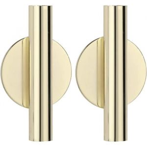 Tube &agrave; Vase &agrave; Montage Mural Suspendu Disposition en m&eacute;tal de Fleur s&eacute;ch&eacute;e avec Cercle Golden 2pcs Golden Fashion Decoration