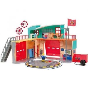 Caserne Sam le Pompier Pontypandy Smoby avec 1 figurine - Jouet pour enfant &agrave; partir de 3 ans