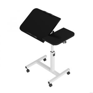 Table Pliante dappoint PortableTable de Lit Canapé avec 4 roulettes pour Ordinateur Portable Réglable en Hauteur -noir