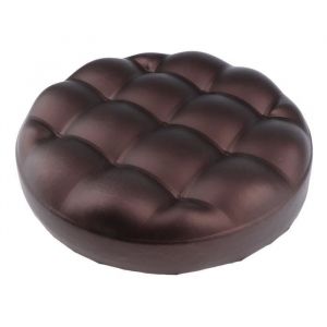 Coussin de Chaise - HOMYL - Tabouret de Bar Rond - Housse en Cuir - Couleur Rouge - 32 cm