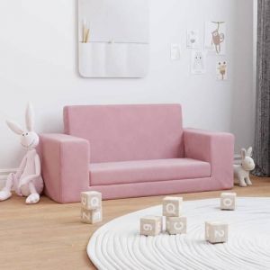 BEAU Fauteuil Bébé Enfant/Canapé-lit pour enfants 2 places - Rose peluche douce84 x 38 x 34cm mode287246