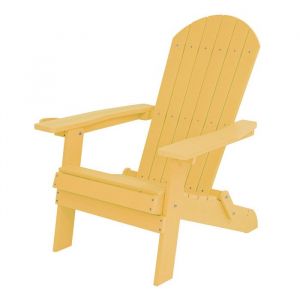 AXI Claire Chaise Adirondack Transat Plastique Jaune  Chaise de Jardin 1 personne /Fauteuil Exterieur/Chaise Bois Exterieur