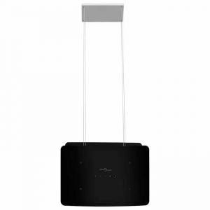 Hotte &icirc;lot suspendue - WIENS - &Eacute;cran LCD tactile - Verre tremp&eacute; - 55x37x(62-137) cm - Noir - 3 vitesses