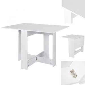 JEOBEST Table &agrave; Manger Pliable Moderne Table Pliante Cuisine avec 2 Abattants pour Petits espaces 2-4 Personnes 1025&times;76&times;73cm
