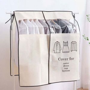 Housse Prot&egrave;ge Housses de V&ecirc;tements 120 &times; 120cm Beige Housse de Anti-Poussi&egrave;re Protection Portant Universelle Garment Covers pour