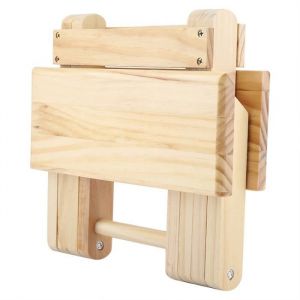Petit banc carré pliable - SURENHAP - Bois massif - Ergonomique - Utilisation extérieure - 285 x 19 x 315 cm