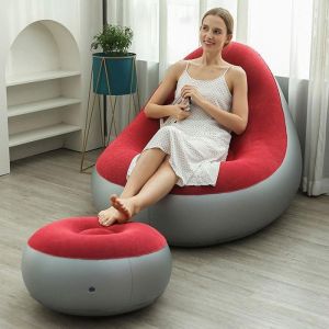 Fauteuil gonflable Chaise gonflable - Chaise longue portable Canap&eacute; pneumatique  Canap&eacute; gonflable pliable avec repose-pieds