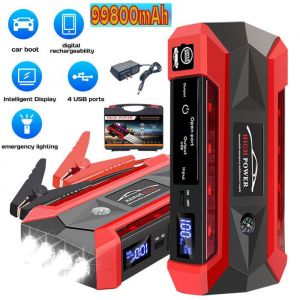 D&eacute;marreur de voiture portable Booster Jumper Box Power Bank 99800mAh Chargeur de batterie