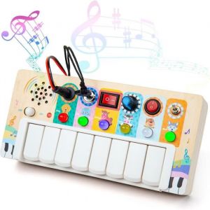Clavier Piano Enfant - Busy Board Montessori - LED Multicolores - Jouet Educatif - 3 ans et plus