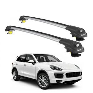 Barres de Toit TURTLE AIR-1 PORSCHE CAYENNE 92A-E2 2011 2012 2013 2014 2015 2016 2017 2018 (SUV) Argent