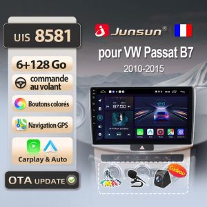 Junsun 4G 6Go 128Go adaptateur autoradio pour VW Passat B7 2010-2015 accessoire autoradio android voiture carplay GPS