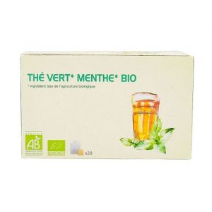 Agidra - Th&eacute; vert menthe BIO - 20 sachets - Bo&icirc;te 36g