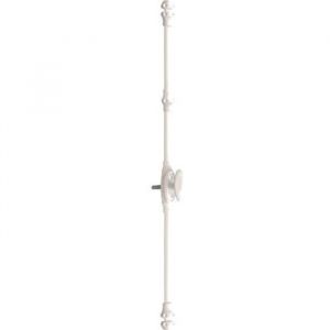 Fausse crémone 35304 MAP Blanc 9016 à bouton vis PVC avec accessoires - 35304PVC