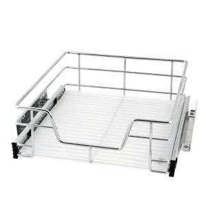 Tiroir télescopique bremermann pour armoire de 50 cm avec tiroir de cuisine étagère (chrome)