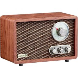 Radio r&eacute;tro - CYBERLUX - Mod&egrave;le Bluetooth - USB - FM/AM - Bois marron - St&eacute;r&eacute;o