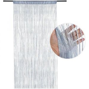Rideau Occultant Anti Mouche Rideau de Porte Panneau Moustiquaire Pailleté Fil Mural Fenêtre Porte Salle de Frange 100 x 200 cm
