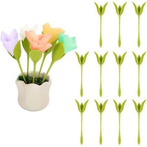 16 Pcs Creative Porte-Serviette Fleur Rose Serviette en Papier Fleur Outil Rouleau Fleur Vert Conception pour Table Décoration