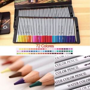 Lot de 72 Crayons de couleur crayon aquarelle avec Bo&icirc;te d&eacute;tain