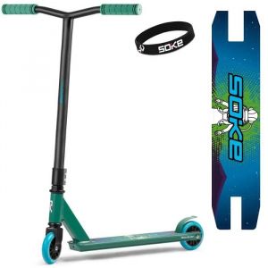 Trottinette freestyle - SOKE - GO! - Vert bleu - Guidon 485 cm - 2 roues - Freestyle