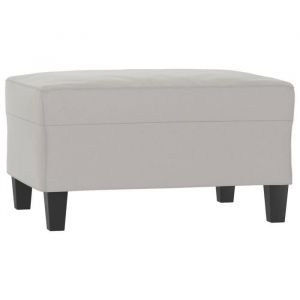 Pouf - OMABETA - M00478 - Gris clair - Tissu microfibre - 70x55x41 cm