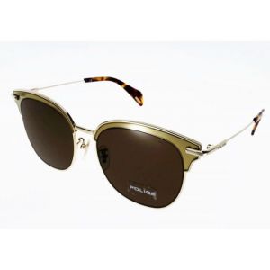 Lunettes de soleil POLICE 622 de forme Tendance Oeil de Chat Cat Eye Dor&eacute; Marron en monture m&eacute;tal