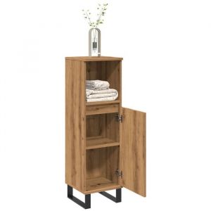 Prix bas - Armoire de salle de bain-Meuble de rangement - ch&ecirc;ne artisanal 30x30x100 cm （577290819534)