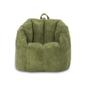 Pouf Fauteuil Velours Rembourr&eacute; Poign&eacute;e Double fermeture &eacute;clair Anti-Perte Int&eacute;rieur Confort Vert Sz20 M