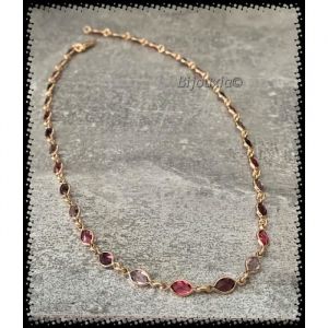 Collier - Swarovski - Violet - Plaqué Or 18 Carats - Longueur 45 cm - Largeur 35 mm