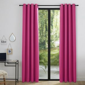 Lot de 2 rideaux occultant fushia 140 x 225 cm - 2227 lot de 2
