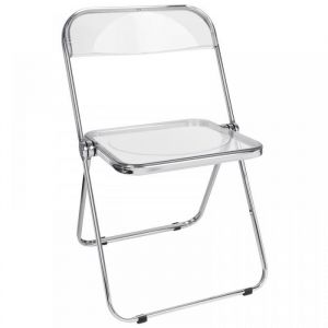 MIPAN  Chaise Pliante Moderne en Acrylique Transparent-Chaise Pliante empilable en Cristal Couleur transparente