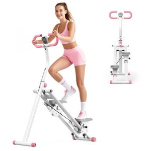 Stepper Escalier Stepper Fitness Appartement pour la MaisonFolding Cardio Vertical Sport Climber avec Guidon r&eacute;glableBlanc
